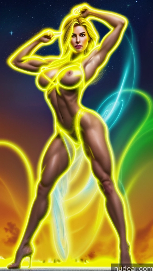 related ai porn images free for Bodybuilder Several Busty Muscular Abs Super Saiyan 3 Dynamic View Surrealist Neon Lights Clothes: Yellow Powering Up