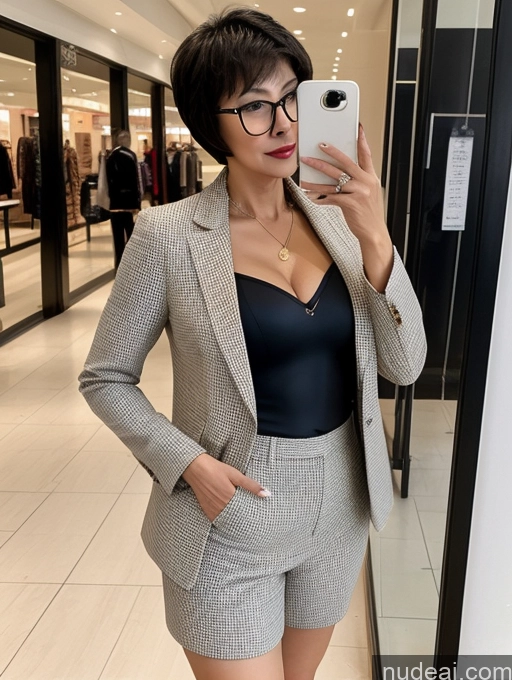 related ai porn images free for Milf Two Perfect Body Perfect Boobs Beautiful Glasses 70s Short Hair Chinese Mall Blouse Bra Casual Jacket Suit Stylish Secretary Professor Cleavage Detailed Sexy Face