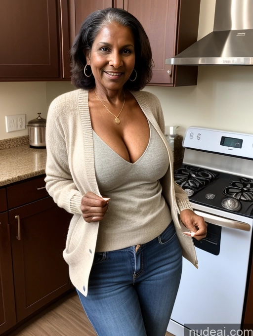 related ai porn images free for Milf Two Perfect Boobs Perfect Body Dark Skin 70s Indian Kitchen Bra Jacket Jeans Professor Secretary Cleavage Partially Nude Detailed Sweater