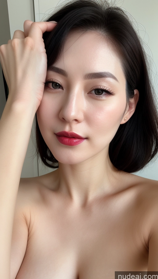 related ai porn images free for One Lipstick Fairer Skin Close-up View Woman Beautiful 30s Black Hair Small Tits Slicked Korean Detailed