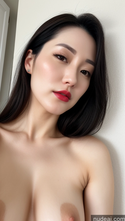 related ai porn images free for Woman One Beautiful Lipstick Fairer Skin 30s Black Hair Close-up View Slicked Korean Small Tits