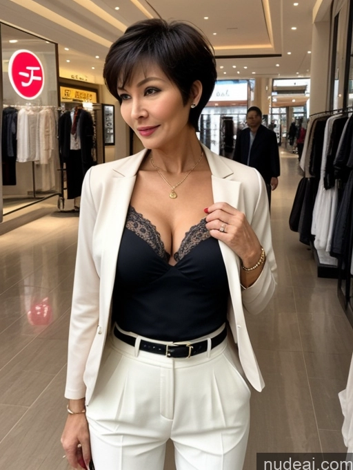 related ai porn images free for Milf Two Perfect Boobs Beautiful Perfect Body Short Hair 70s Chinese Mall Blouse Bra Casual Jacket Professor Secretary Shirt Stylish Suit Cleavage Detailed Sexy Face