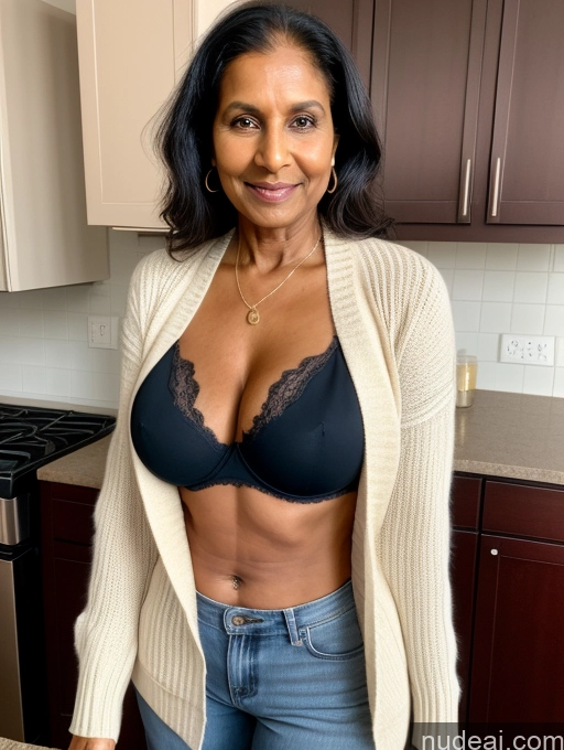 related ai porn images free for Milf Two Perfect Boobs Perfect Body Dark Skin 70s Indian Kitchen Bra Jacket Jeans Professor Secretary Sweater Cleavage Partially Nude Detailed