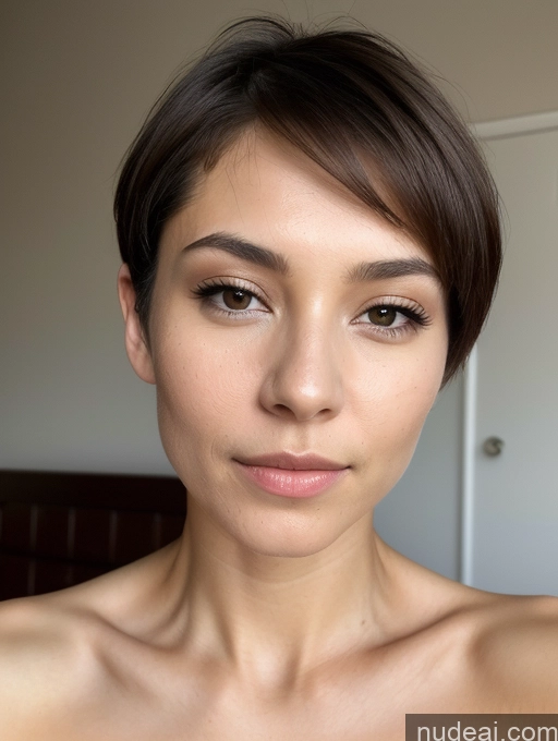 ai nude image of there is a woman with a very short hair and a big breast pics of Woman One Small Tits Perfect Boobs Skinny Perfect Body Short 18 Seductive Sexy Face Brunette Short Hair Asian Skin Detail (beta) Bedroom Front View Cumshot Nude Detailed