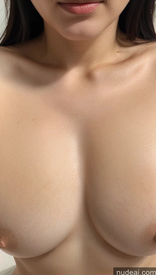 ai nude image of a close up of a woman with a very big breast pics of Woman One Beautiful Lipstick Fairer Skin Black Hair Close-up View Japanese Bobcut Skin Detail (beta) Huge Boobs 30s Oiled Body