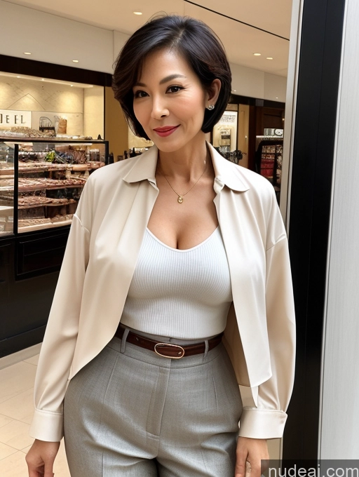 related ai porn images free for Milf Two Perfect Boobs Beautiful Perfect Body Short Hair 70s Chinese Mall Blouse Bra Casual Jacket Professor Secretary Shirt Stylish Suit Cleavage Detailed Sexy Face