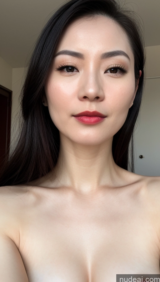 related ai porn images free for Woman One Beautiful Close-up View Skin Detail (beta) Fairer Skin Black Hair Slicked Chinese Small Tits Lipstick 30s