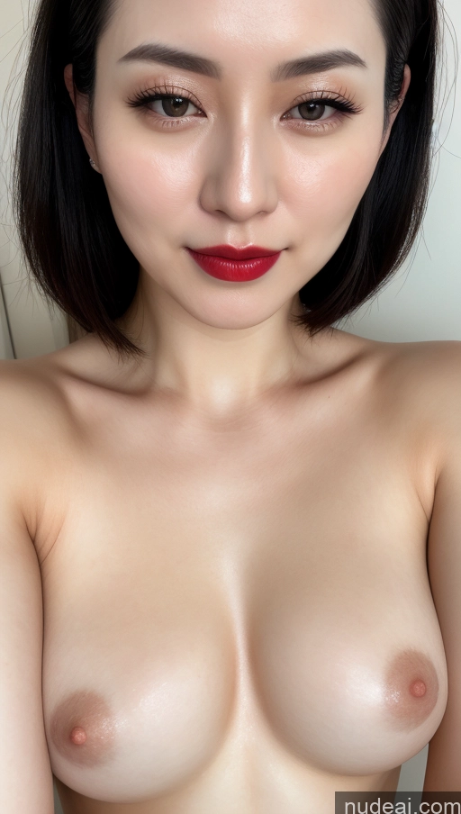 related ai porn images free for Woman One Beautiful Close-up View Fairer Skin Black Hair Slicked Small Tits Lipstick 30s Korean