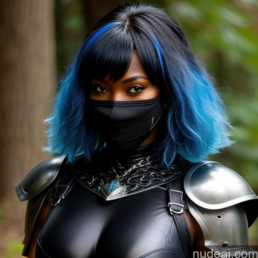 related ai porn images free for Perfect Boobs Small Tits Big Hips Perfect Body One Muscular Blue Hair Bangs African Front View Face Mask Fantasy Armor Cyborg