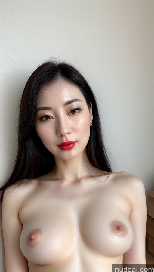 related ai porn images free for Woman One Beautiful Lipstick Fairer Skin 30s Black Hair Slicked Korean Close-up View Small Tits