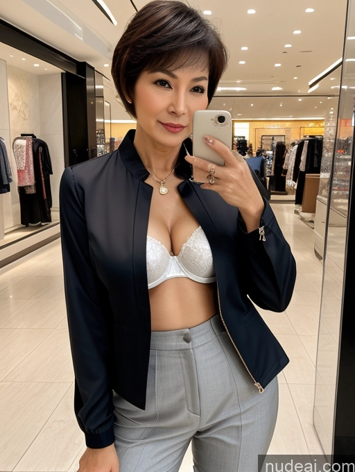 related ai porn images free for Milf Two Perfect Boobs Beautiful Perfect Body Short Hair 70s Chinese Mall Blouse Bra Casual Jacket Professor Secretary Shirt Stylish Suit Cleavage Detailed Sexy Face