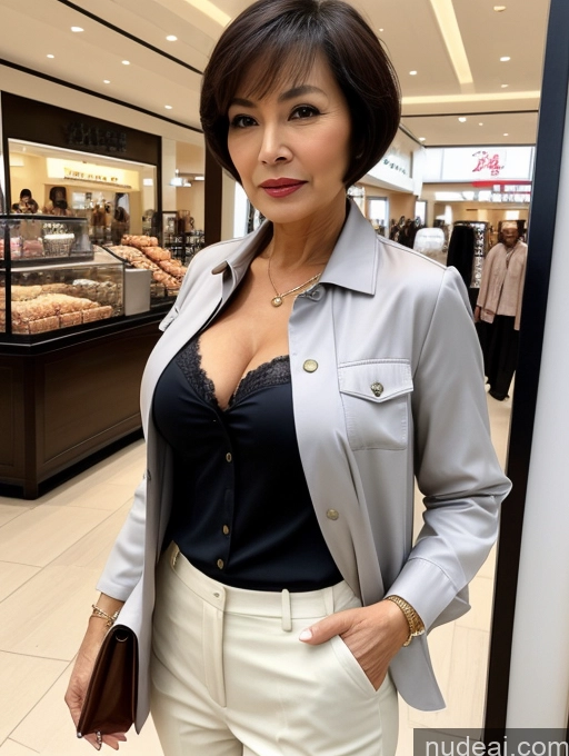 related ai porn images free for Milf Two Perfect Boobs Beautiful Perfect Body Short Hair 70s Chinese Mall Blouse Bra Casual Jacket Professor Secretary Shirt Stylish Suit Cleavage Detailed Sexy Face