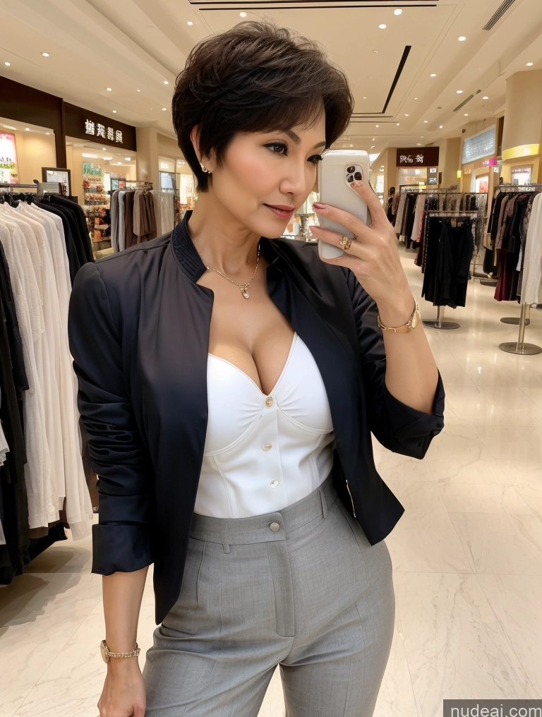 related ai porn images free for Milf Two Perfect Boobs Beautiful Perfect Body Short Hair 70s Chinese Mall Blouse Bra Casual Jacket Professor Secretary Shirt Stylish Suit Cleavage Detailed Sexy Face