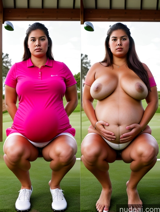 ai nude image of arafed woman in pink shirt squatting on a golf course pics of Woman Small Tits Chubby Thick Pregnant Woman Open Forward Sitting, Squating 18 Serious Brazilian Create An Open Vagina Golf Onoff