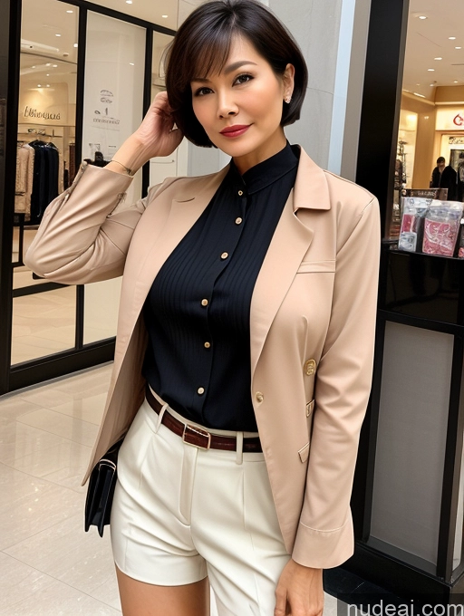 related ai porn images free for Milf Two Perfect Boobs Beautiful Perfect Body Short Hair 70s Chinese Mall Blouse Bra Casual Jacket Professor Secretary Shirt Stylish Suit Cleavage Detailed Sexy Face