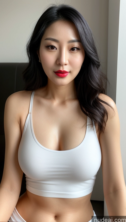 related ai porn images free for Woman One Beautiful Lipstick 30s Black Hair Close-up View Korean Small Tits Slicked Tank Top