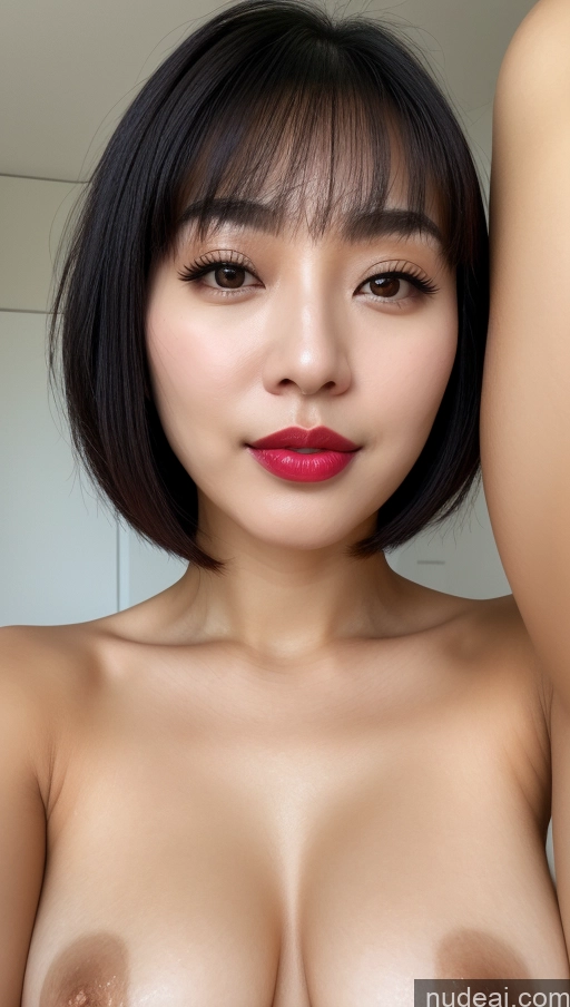 related ai porn images free for Woman One Beautiful Lipstick 30s Black Hair Close-up View Korean Small Tits Bobcut