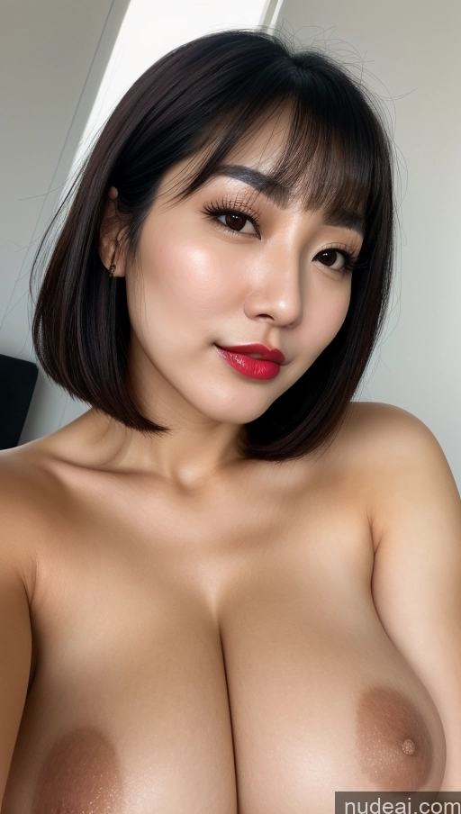 related ai porn images free for Woman One Beautiful Lipstick 30s Black Hair Close-up View Korean Huge Boobs Bobcut