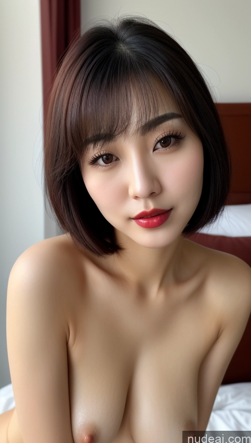 related ai porn images free for Woman One Small Tits Beautiful Lipstick 30s Black Hair Korean Close-up View Bobcut Detailed