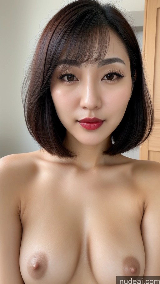 related ai porn images free for Woman One Small Tits Beautiful Lipstick 30s Black Hair Korean Close-up View Bobcut Detailed