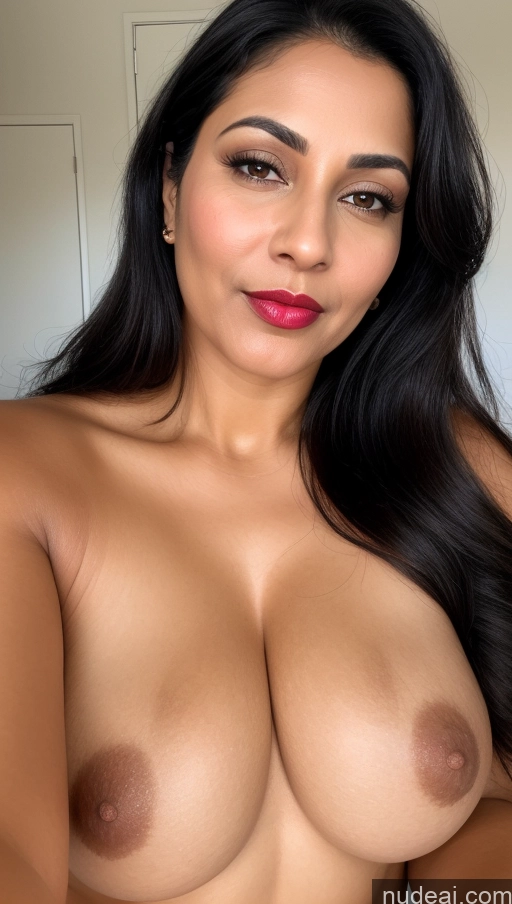 related ai porn images free for Woman One Lipstick Black Hair Indian Beautiful 40s Slicked Busty Close-up View