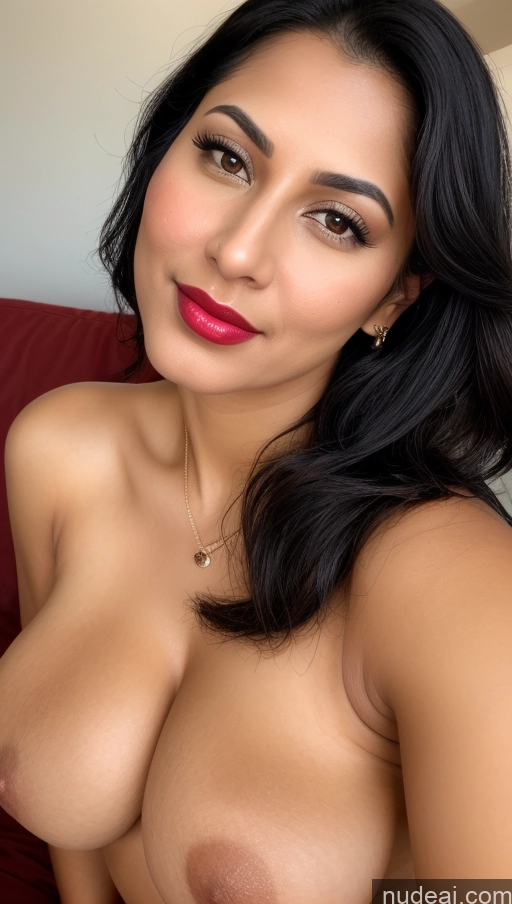 related ai porn images free for Woman One Busty Beautiful Lipstick Black Hair Slicked Indian 30s Close-up View