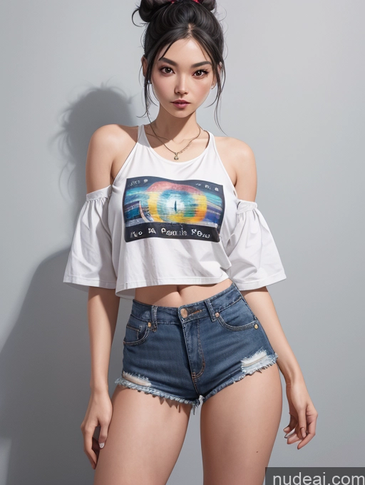 related ai porn images free for Asian Woman Hair Bun Black Hair Daisy Dukes