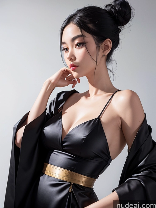 related ai porn images free for Woman Black Hair Hair Bun Asian Satin