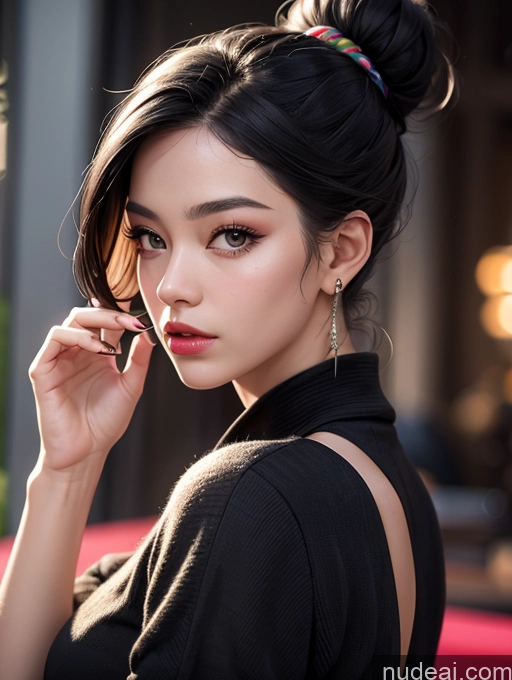 related ai porn images free for Woman Black Hair Hair Bun Asian Stylish