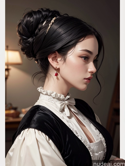 related ai porn images free for Woman Black Hair Hair Bun Asian Victorian