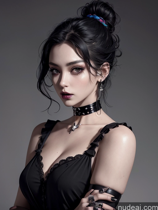 related ai porn images free for Woman Black Hair Hair Bun Goth Thick Choker Korean