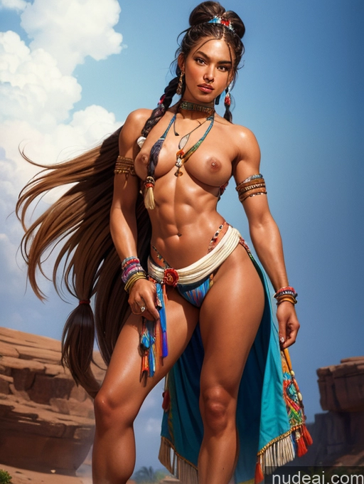 related ai porn images free for Tanned Skin Native American Front View Art By Boris Vallejo Boris Vallejo Art Style Traditional Skinny Abs Braided