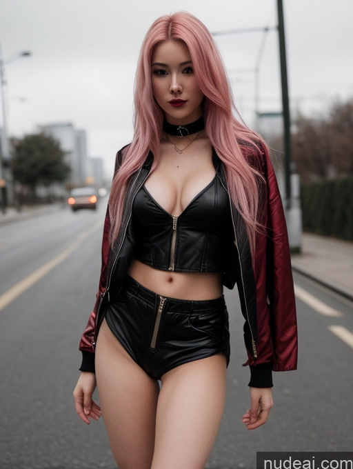 related ai porn images free for One Skinny Abs Long Hair Japanese Cyberpunk Street Bomber Short Shorts Topless Dark Lighting 18 Busty Small Tits Goth Happy Serious Pink Hair Jacket Blouse Fairer Skin Devil