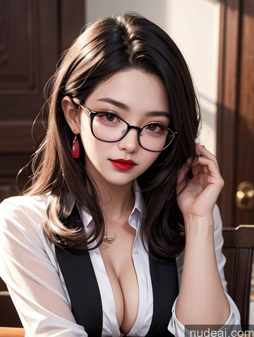 related ai porn images free for Korean Beautiful Perfect Boobs Glasses Lipstick Secretary