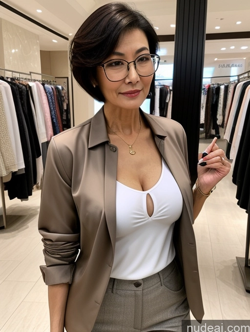 related ai porn images free for Milf Perfect Boobs Glasses Perfect Body Short Hair 70s Chinese Mall Blouse Bra Casual Jacket Professor Secretary Shirt Stylish Suit Cleavage Detailed