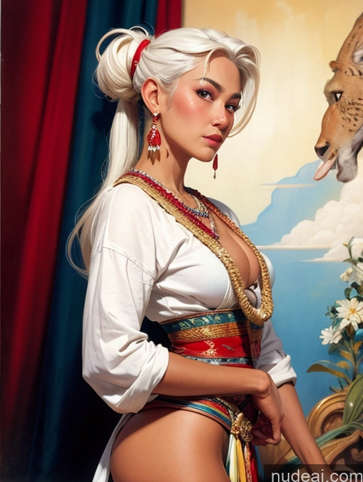 related ai porn images free for Tanned Skin Front View Traditional Art By Boris Vallejo Boris Vallejo Art Style White Hair Thai Ponytail