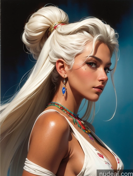 related ai porn images free for Tanned Skin Front View Traditional Art By Boris Vallejo Boris Vallejo Art Style White Hair Latina