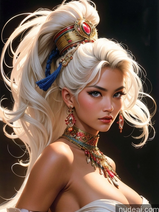 related ai porn images free for Tanned Skin Front View Traditional Art By Boris Vallejo Boris Vallejo Art Style White Hair Thai Long Hair