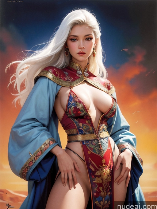 related ai porn images free for Traditional Art By Boris Vallejo Boris Vallejo Art Style White Hair Dynamic View Skinny Small Tits Medieval Mongolian