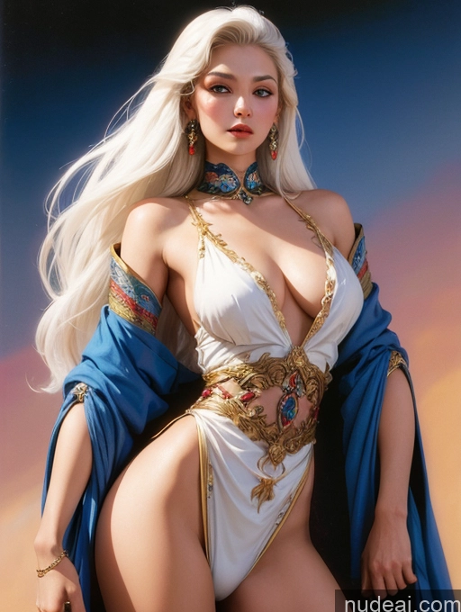 related ai porn images free for Traditional Art By Boris Vallejo Boris Vallejo Art Style White Hair Dynamic View Skinny Small Tits Medieval Mongolian