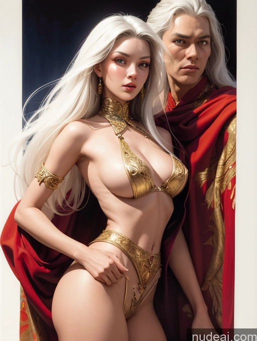 related ai porn images free for Traditional Art By Boris Vallejo Boris Vallejo Art Style White Hair Dynamic View Skinny Small Tits Medieval Indonesian Arien_dragon