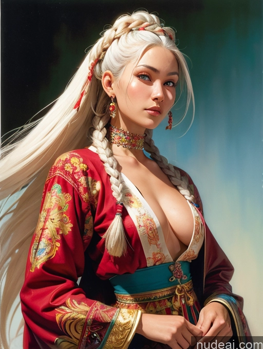 related ai porn images free for Traditional Art By Boris Vallejo Boris Vallejo Art Style White Hair Dynamic View Vietnamese Tanned Skin Braided