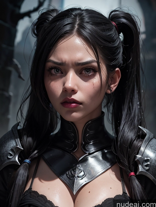 ai nude image of arafed woman in a black leather outfit with a sword pics of Shocked Angry Black Hair Dark Lighting Filipina Skinny 18 Small Tits Pigtails Goth Dark_Fantasy_Style Death Knight Medieval Alternative Several Witch Dynamic View Hell Sorority Cumshot