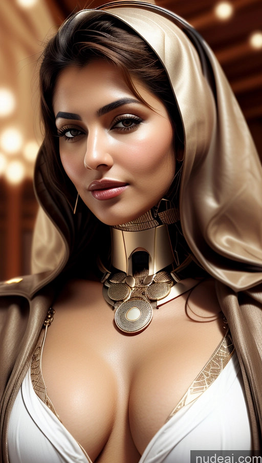 ai nude image of arafed woman in a white bra top and a gold scarf pics of Busty Perfect Boobs Pubic Hair Tanned Skin Futuristicbot V2 Phoenixdress Arabic Huge Tits, Hard Nipples