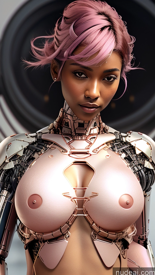 related ai porn images free for Busty Pubic Hair Tanned Skin Huge Tits, Hard Nipples French Futuristicbot V2 Crop Top Phoenixdress Close-up View Dark Skin Pink Hair