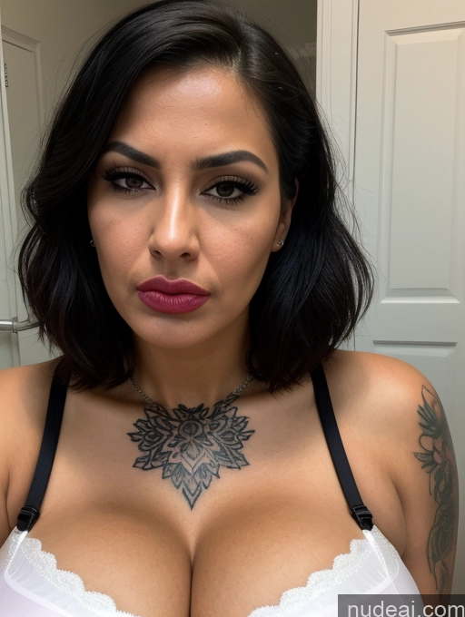 related ai porn images free for Angry Huge Boobs Tall Tanned Skin Black Hair Bobcut Tattoos Corset Push-up Bra Front View Pouting Lips Bathroom Middle Eastern Cleavage 30s Two Eating Woman