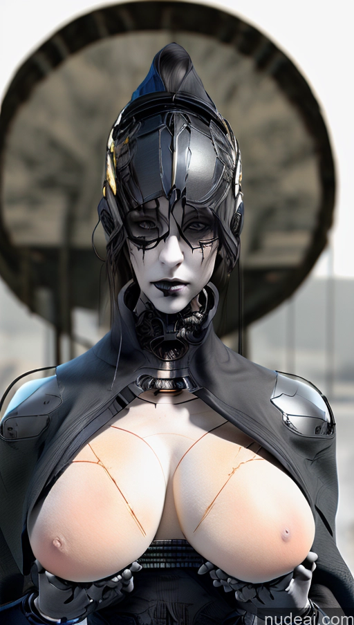 ai nude image of arafed woman in a futuristic suit with a helmet and a large breast pics of Busty Skin Detail (beta) French Flashing Tits #2 Huge Boobs Goth Futuristicbot V2 Phoenixdress