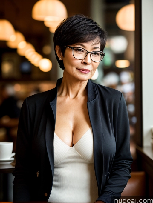 related ai porn images free for Milf Perfect Boobs Perfect Body Beautiful 70s Glasses Sexy Face Short Hair Chinese Cafe Casual Jacket Sweater Stylish Secretary Professor Shirt Blouse Cleavage Detailed Dark Lighting