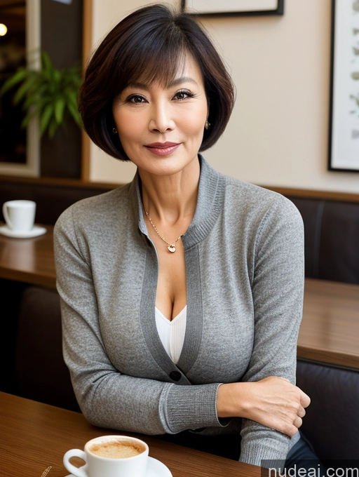 related ai porn images free for Milf Perfect Boobs Perfect Body Beautiful 70s Sexy Face Short Hair Chinese Cafe Casual Jacket Sweater Stylish Secretary Professor Shirt Blouse Cleavage Detailed Dark Lighting