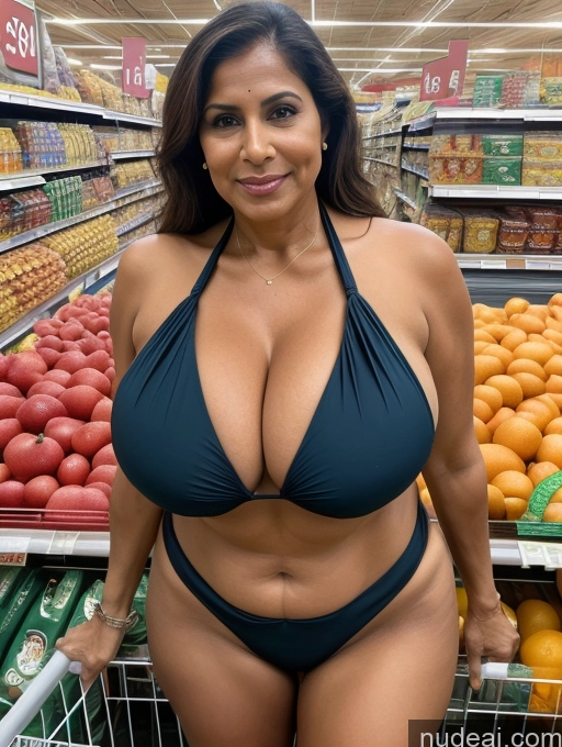 related ai porn images free for Milf One Busty Huge Boobs Tanned Skin Thick 60s Indian Front View Grocery Microkini Thong